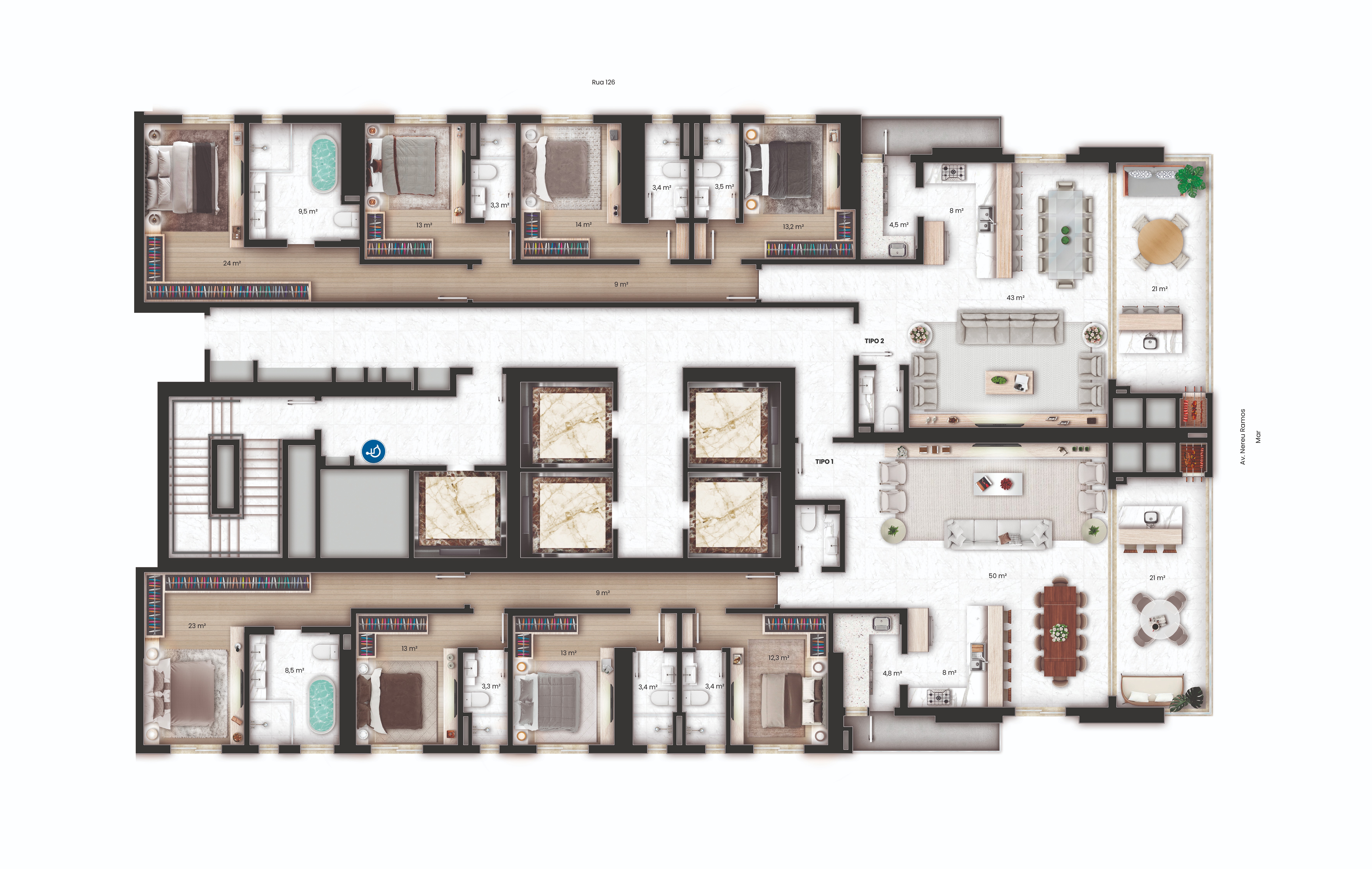 Apartamento à venda com 4 quartos, 208m² - Foto 51