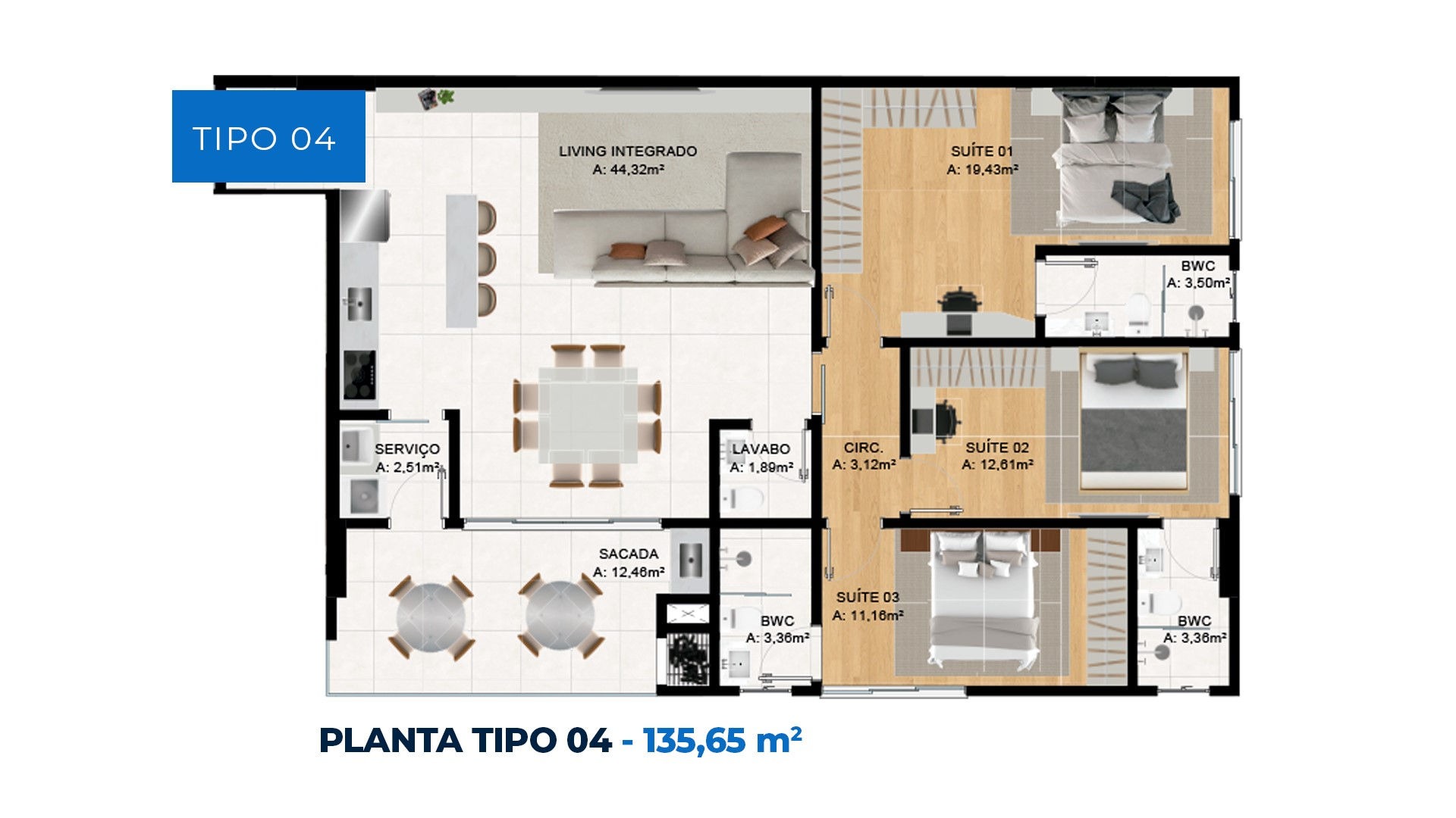 Apartamento à venda com 3 quartos, 130m² - Foto 10