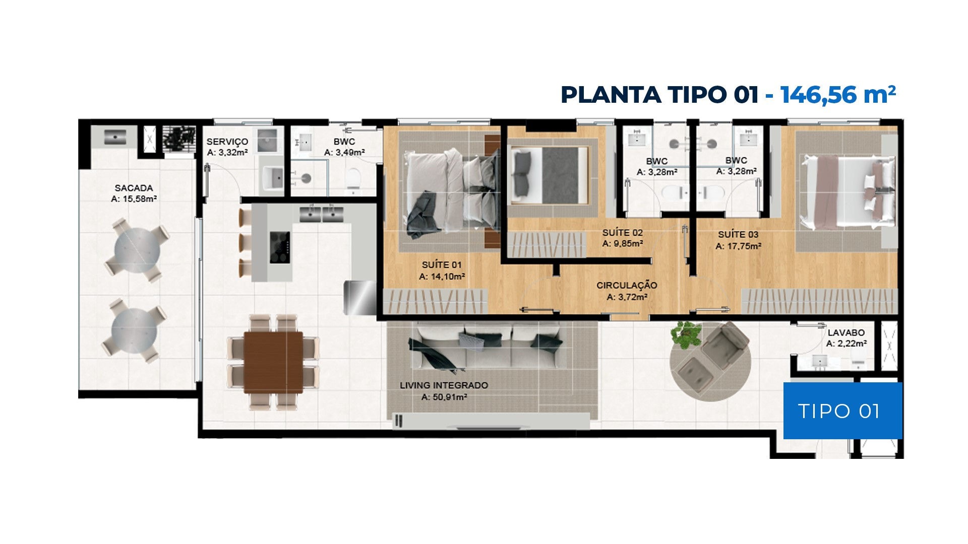 Apartamento à venda com 3 quartos, 130m² - Foto 7