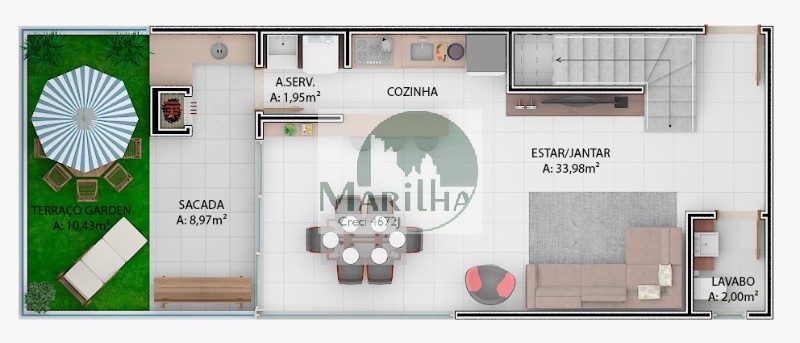 Apartamento, 1 quarto, 102 m² - Foto 1