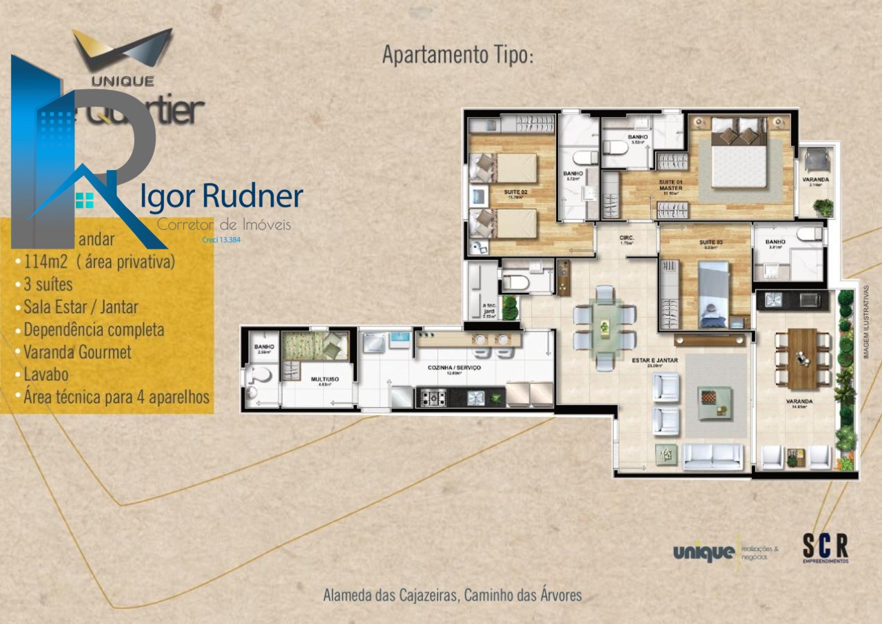 Apartamento à venda com 3 quartos, 117m² - Foto 7