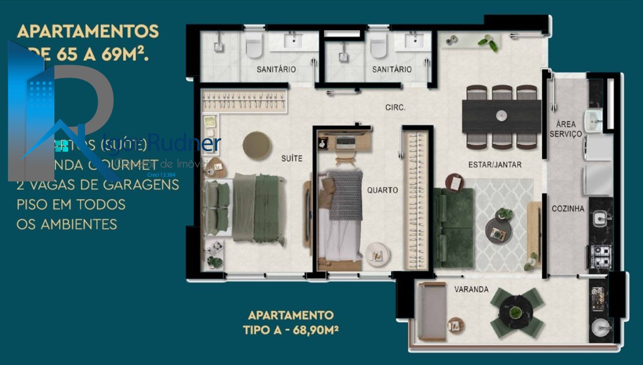 Apartamento à venda com 2 quartos, 69m² - Foto 6