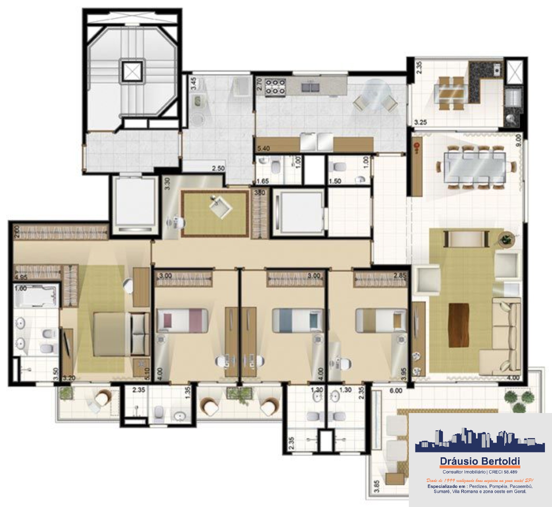 Apartamento à venda com 4 quartos, 220m² - Foto 7