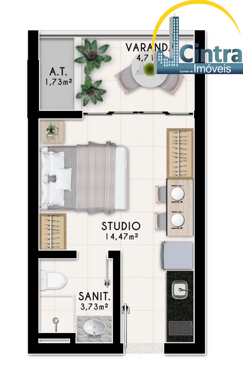 Apartamento à venda com 1 quarto, 25m² - Foto 8