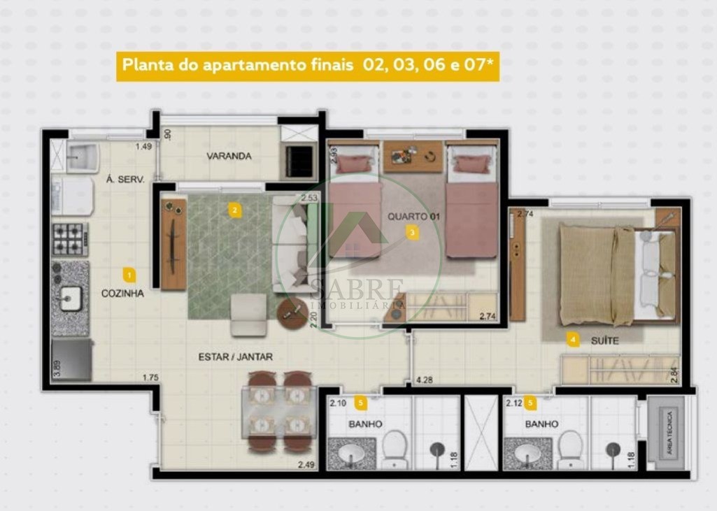 Apartamento à venda com 2 quartos, 53m² - Foto 6