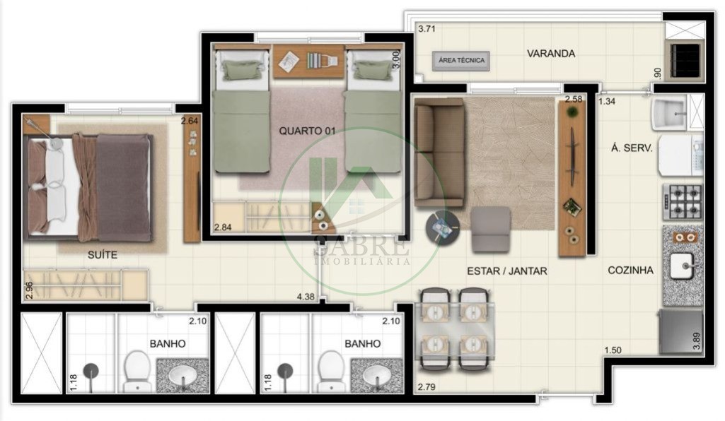 Apartamento à venda com 2 quartos, 53m² - Foto 4