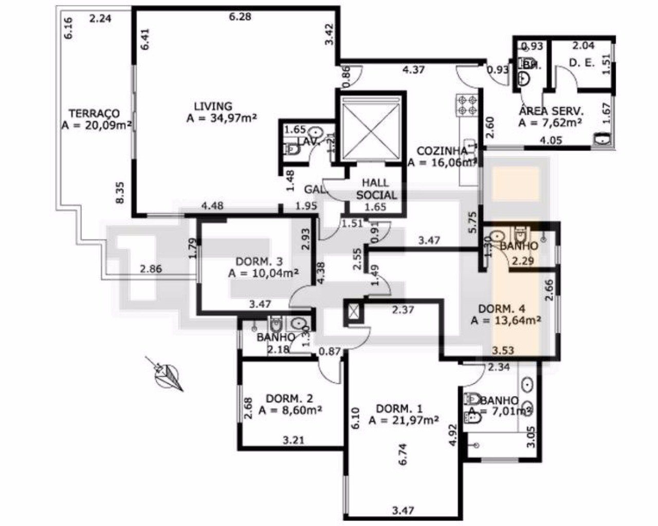 Apartamento para alugar com 3 quartos, 190m² - Foto 3