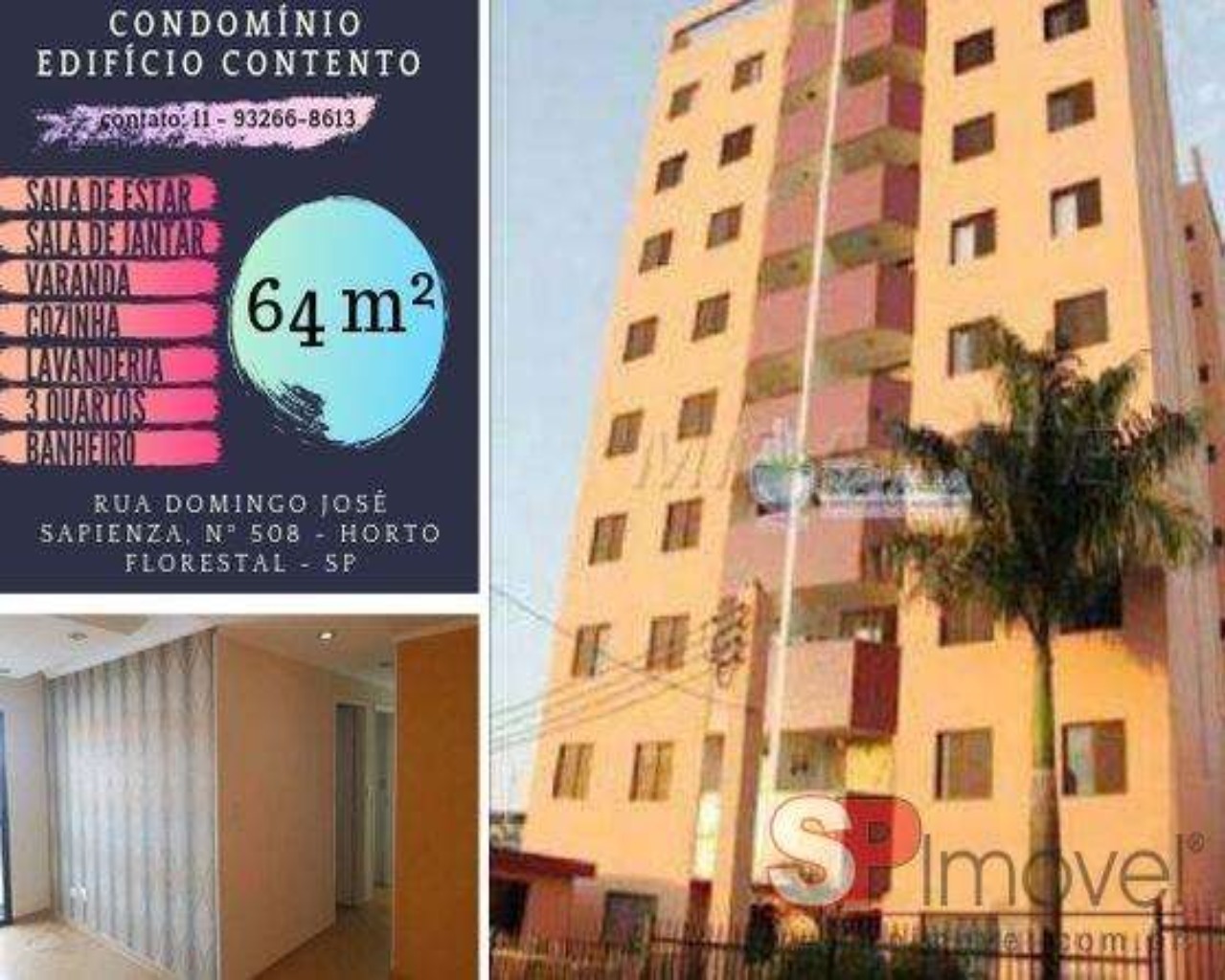 Apartamento à venda com 3 quartos, 64m² - Foto 1