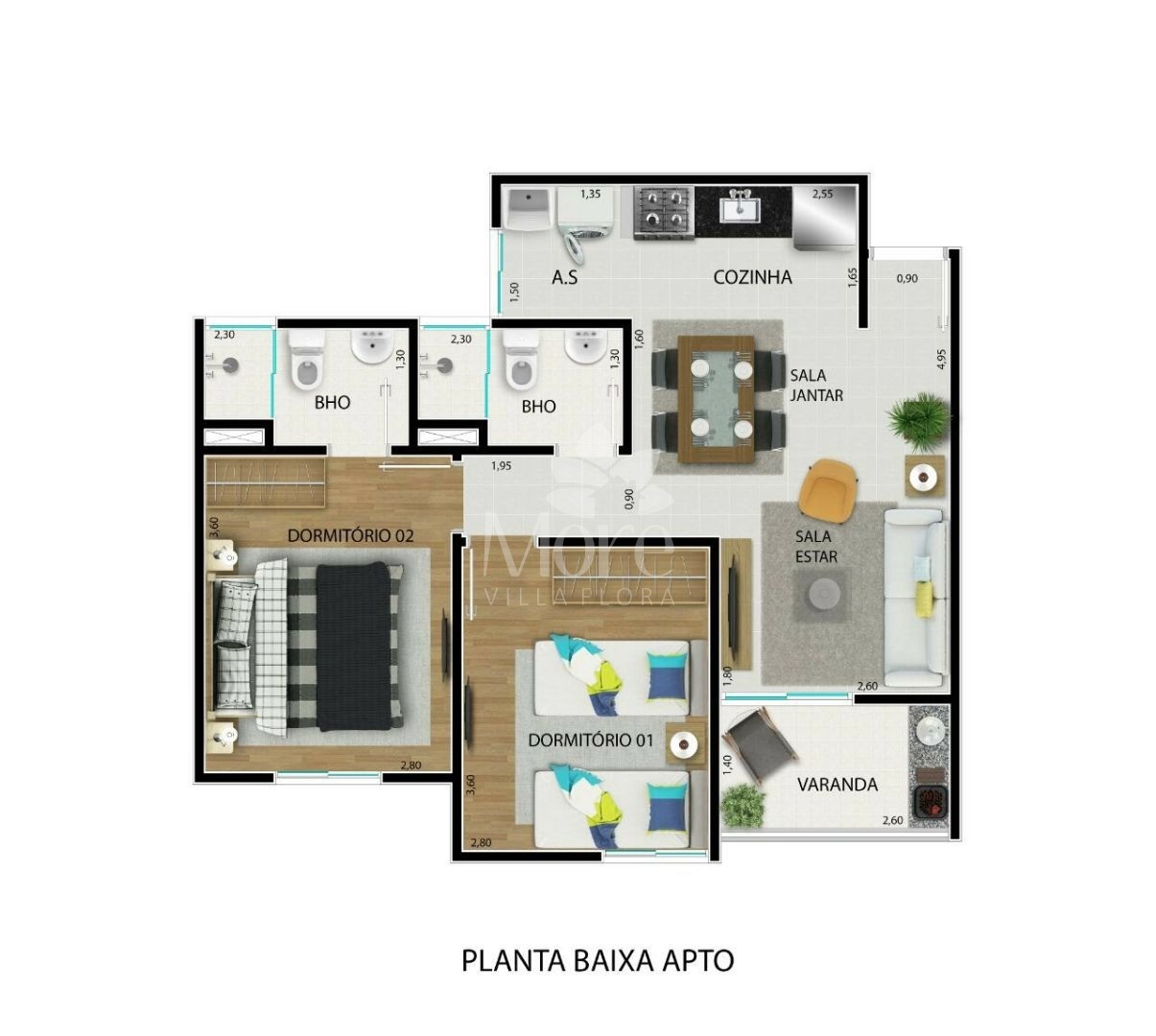 Apartamento à venda com 2 quartos, 59m² - Foto 6