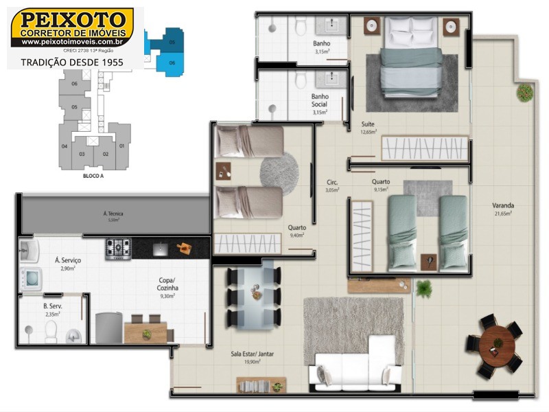 Apartamento à venda com 3 quartos, 115m² - Foto 6