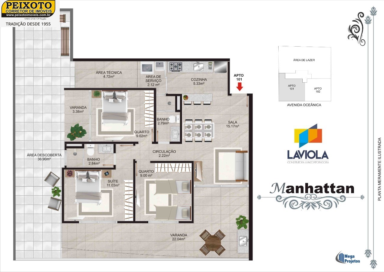 Apartamento à venda com 3 quartos, 88m² - Foto 2