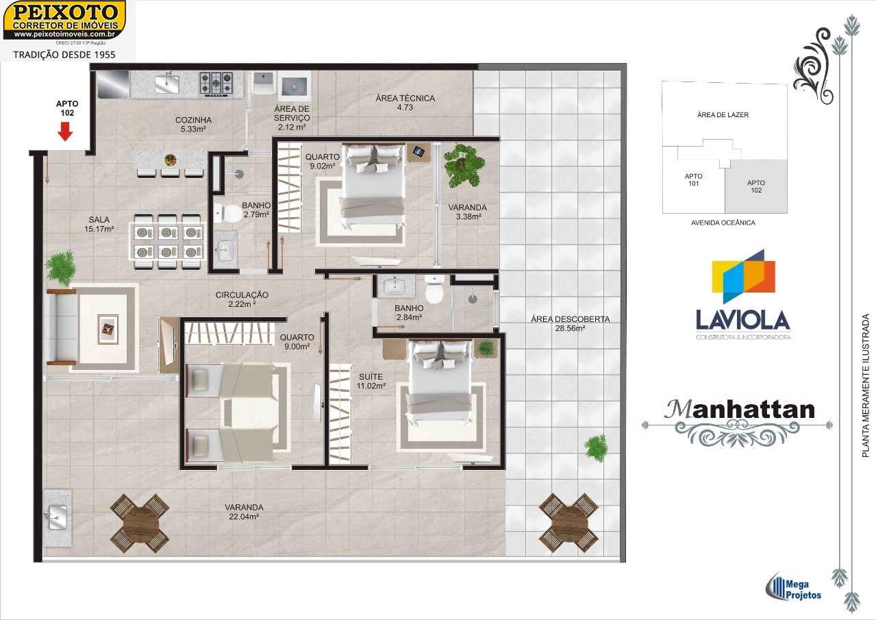 Apartamento à venda com 3 quartos, 88m² - Foto 3