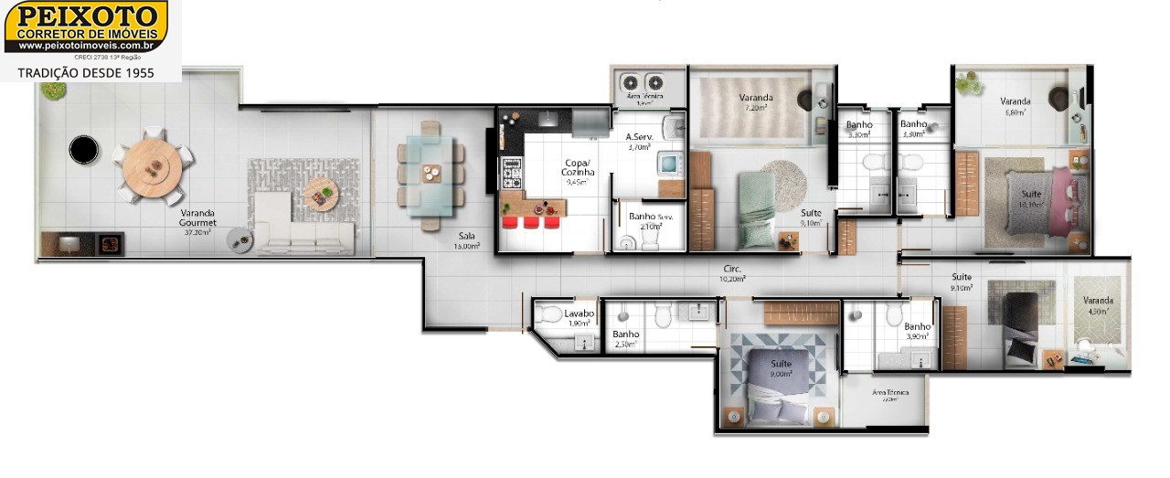 Apartamento à venda com 3 quartos, 105m² - Foto 4