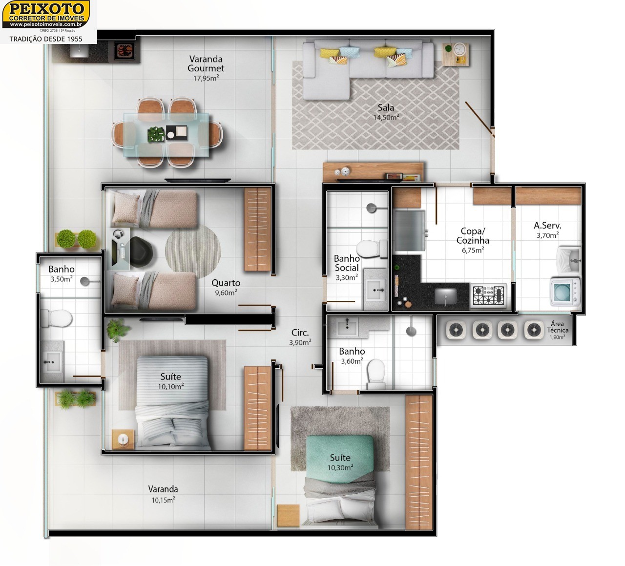 Apartamento à venda com 3 quartos, 105m² - Foto 6