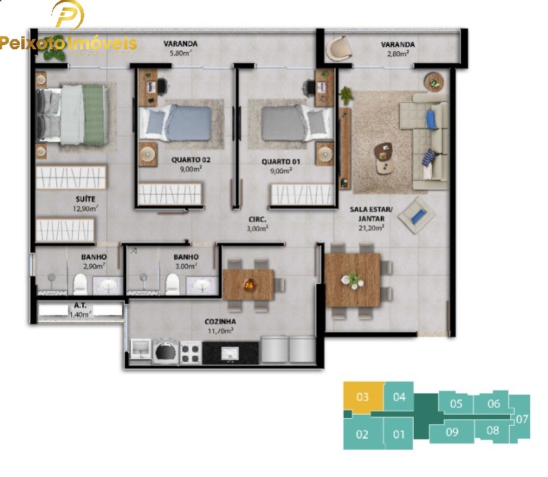 Apartamento, 2 quartos, 58 m² - Foto 22