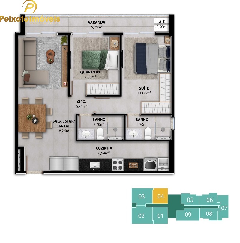 Apartamento, 2 quartos, 58 m² - Foto 23