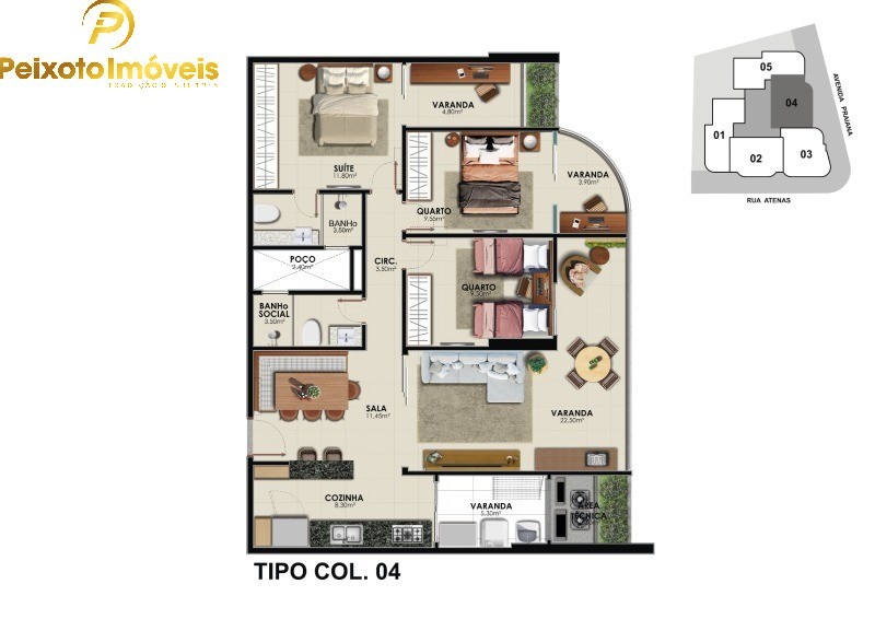 Apartamento, 3 quartos, 107 m² - Foto 1