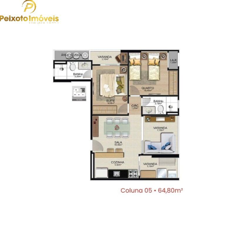 Apartamento, 2 quartos, 65 m² - Foto 1
