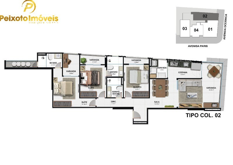 Apartamento, 3 quartos, 101 m² - Foto 1