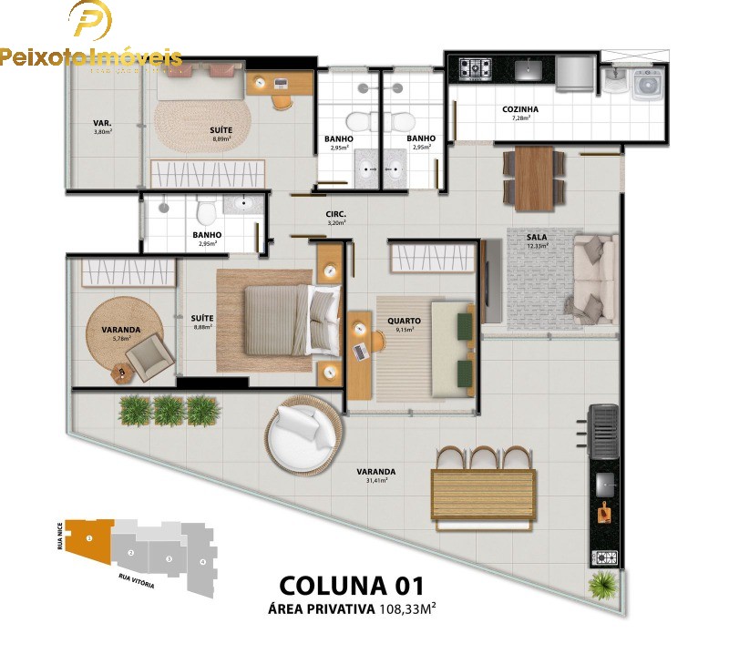 Apartamento, 3 quartos, 108 m² - Foto 1