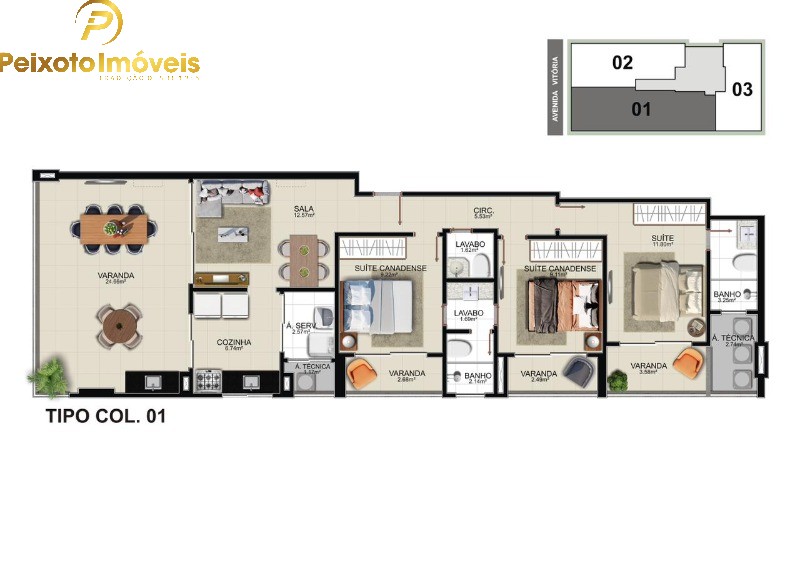 Apartamento, 3 quartos, 117 m² - Foto 1