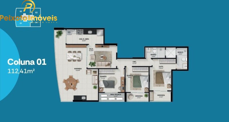 Apartamento, 3 quartos, 112 m² - Foto 1