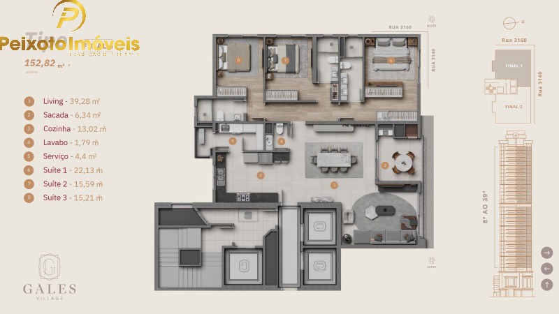 Apartamento, 3 quartos, 153 m² - Foto 1