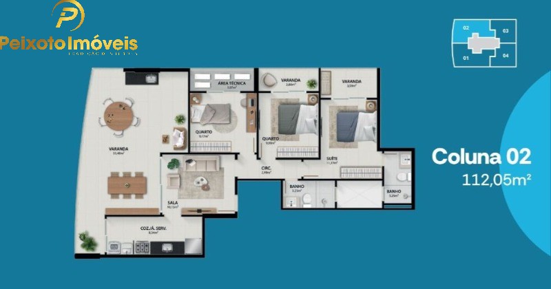 Apartamento, 3 quartos, 112 m² - Foto 1