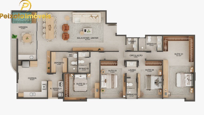 Apartamento, 4 quartos, 210 m² - Foto 1