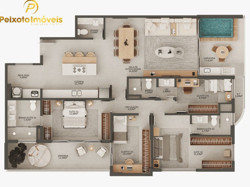 Apartamento, 4 quartos, 164 m² - Foto 1