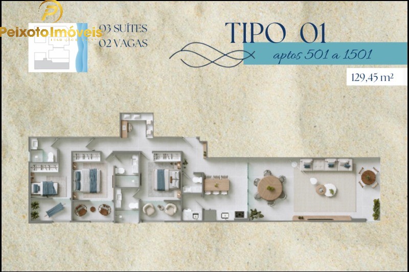 Apartamento, 3 quartos, 129 m² - Foto 1