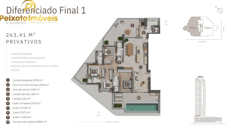 Apartamento, 4 quartos, 263 m² - Foto 1