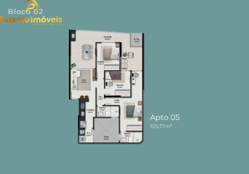Apartamento, 3 quartos, 105 m² - Foto 1
