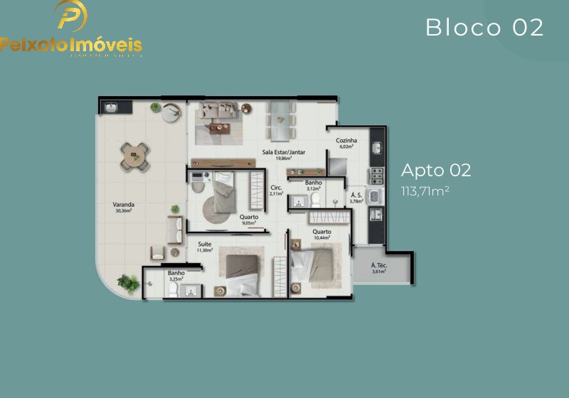 Apartamento, 3 quartos, 113 m² - Foto 1