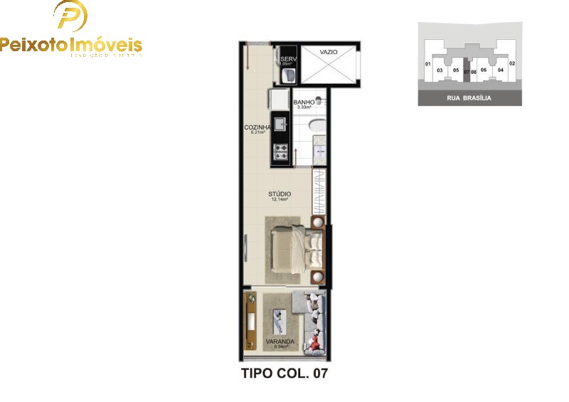 Apartamento, 1 quarto, 34 m² - Foto 1