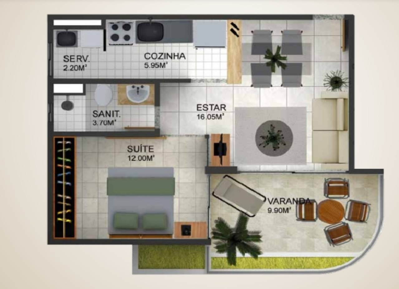 Apartamento à venda com 1 quarto, 51m² - Foto 12