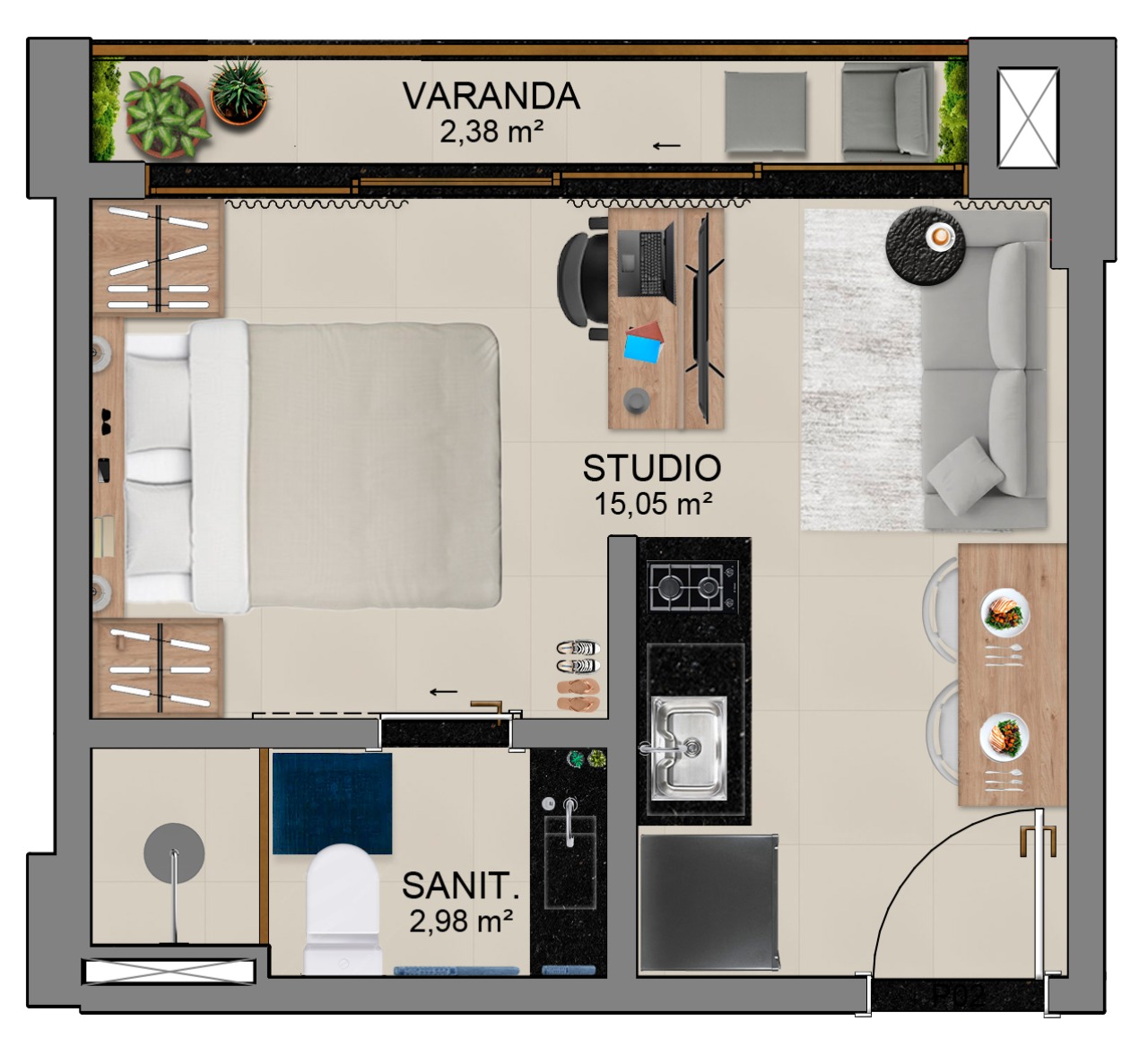 Apartamento à venda com 1 quarto, 21m² - Foto 12