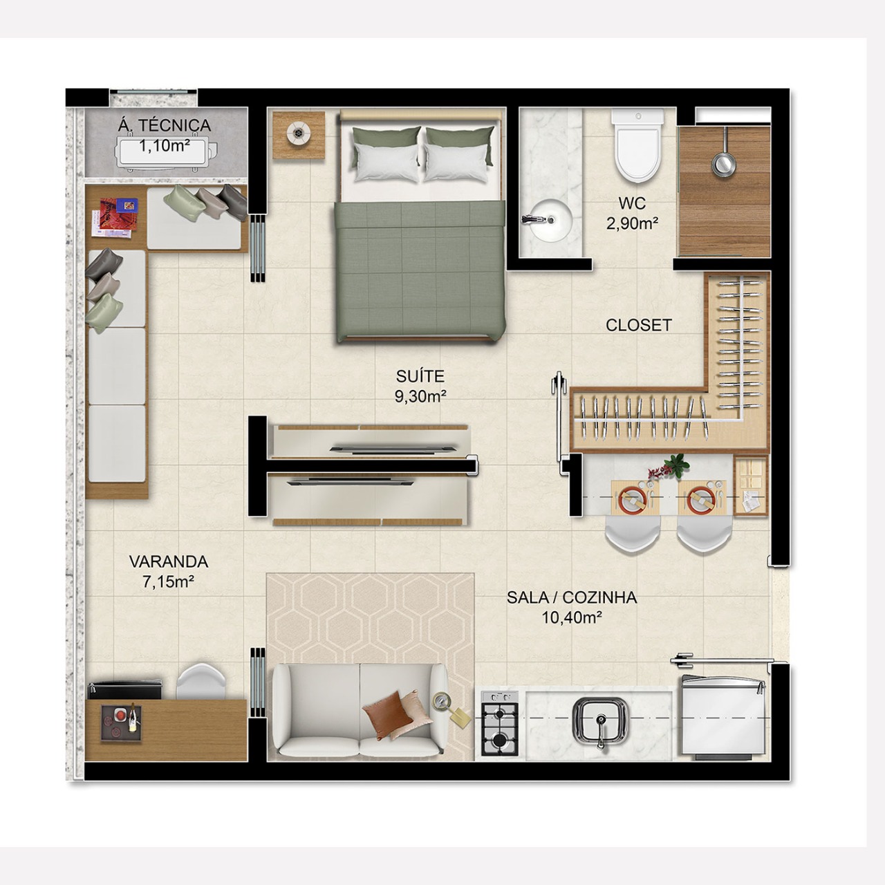 Apartamento à venda com 1 quarto, 29m² - Foto 8