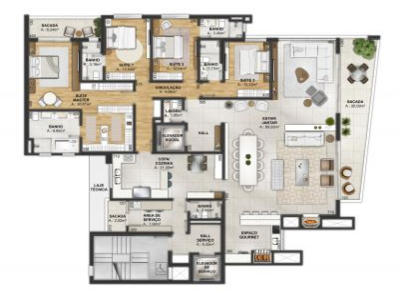 Apartamento à venda com 4 quartos, 279m² - Foto 18