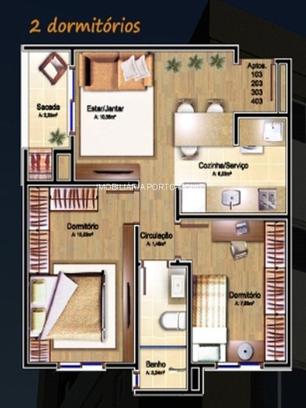 Apartamento à venda com 2 quartos, 50m² - Foto 3