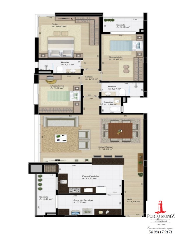 Apartamento à venda com 3 quartos, 135m² - Foto 9