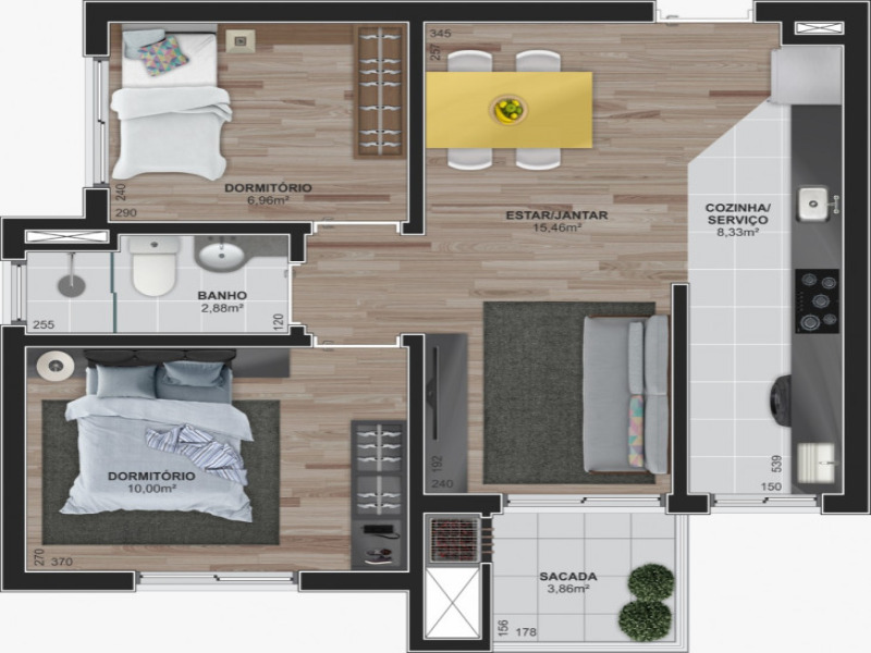 Apartamento à venda com 2 quartos, 55m² - Foto 7