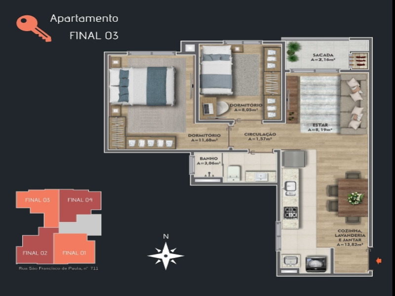 Apartamento à venda com 2 quartos, 56m² - Foto 9