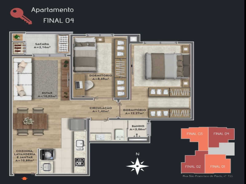 Apartamento à venda com 2 quartos, 56m² - Foto 10