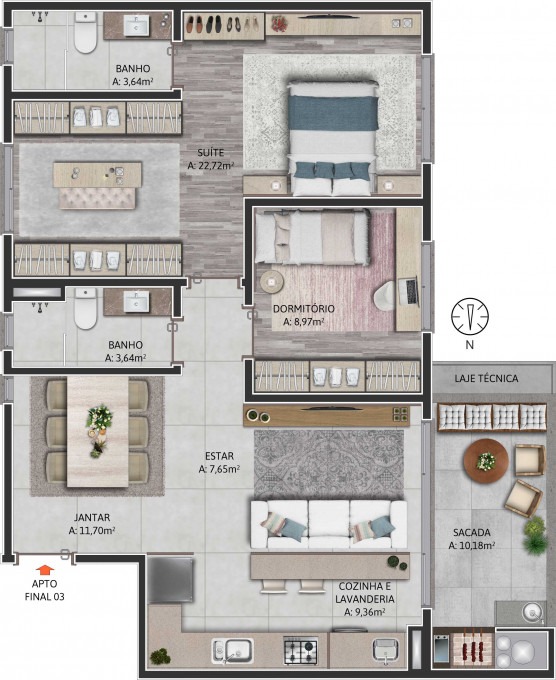 Apartamento à venda com 2 quartos, 83m² - Foto 19