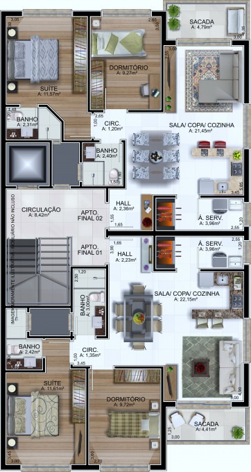 Apartamento à venda com 2 quartos, 69m² - Foto 6