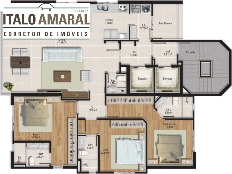 Apartamento à venda com 3 quartos, 139m² - Foto 9