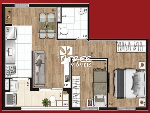 Apartamento à venda com 2 quartos, 42m² - Foto 3