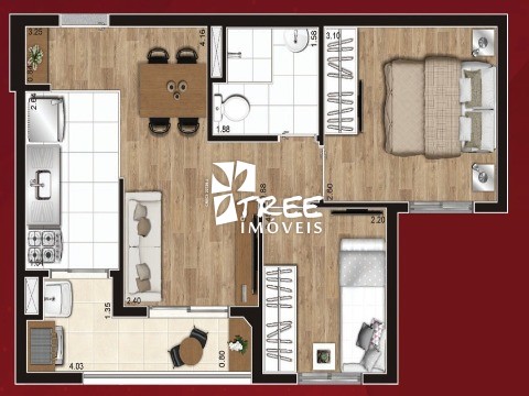 Apartamento à venda com 2 quartos, 42m² - Foto 2