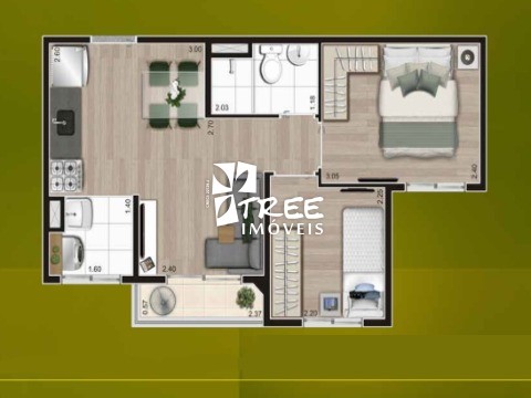 Apartamento à venda com 2 quartos, 37m² - Foto 3